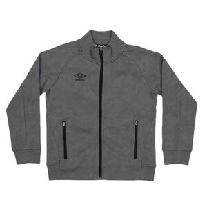 Umbro Tech Jacket Full Zip Gray Zipped Pockets Youth Size Medium 8  10